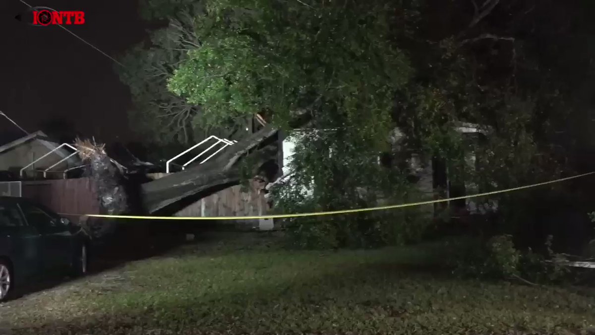 Seminole: Large oak tree falls on a home on Oakdale Terrace. 7 occupants evacuated from the home by firefighters. One occupant transported to the hospital with minor injuries. 