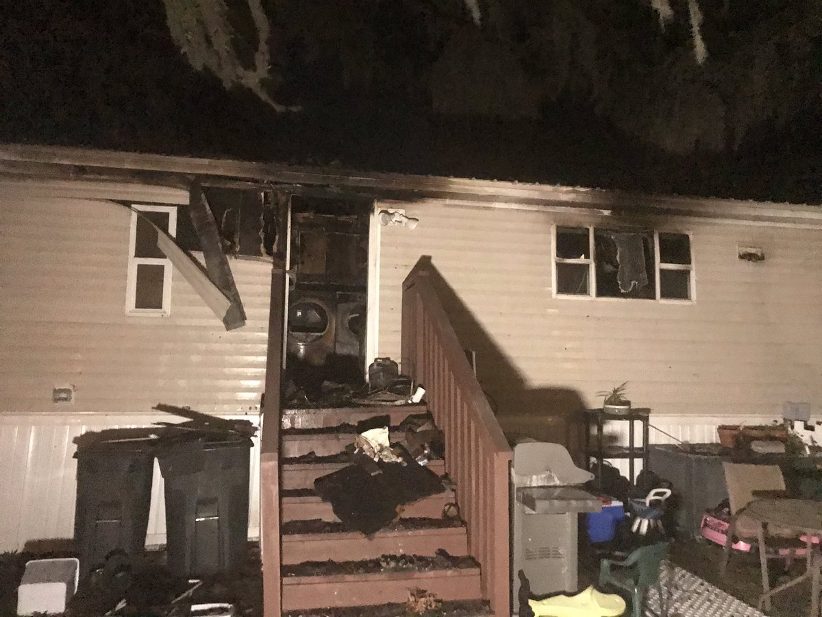 Here is what's left of an overnight mobile home fire in wonderwood that sent 3 people to the hospital