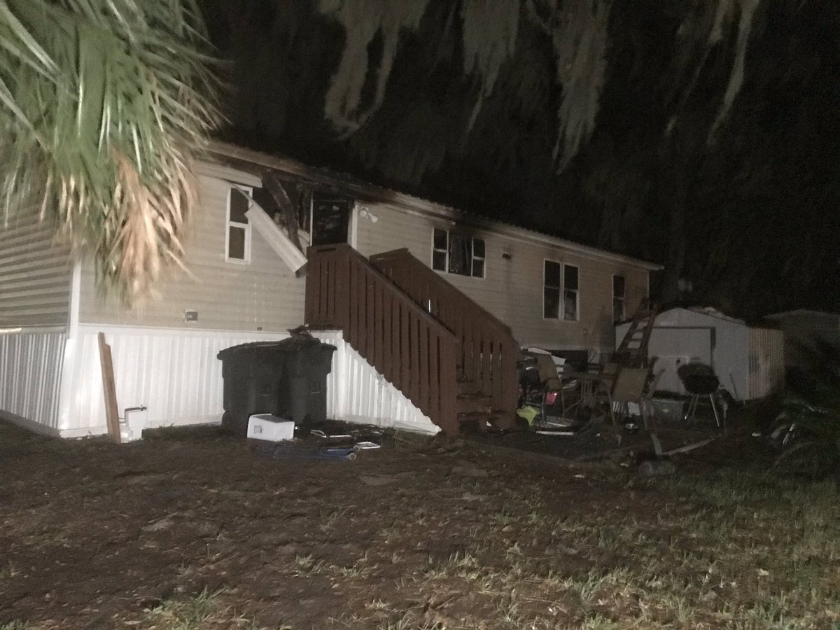 Here is what's left of an overnight mobile home fire in wonderwood that sent 3 people to the hospital