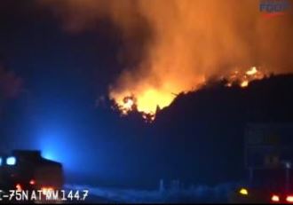 Slow traffic at I-75 and Bayshore Rd. A mulch fire is burning at MW Horticulture and there is a lot of smoke in the area.