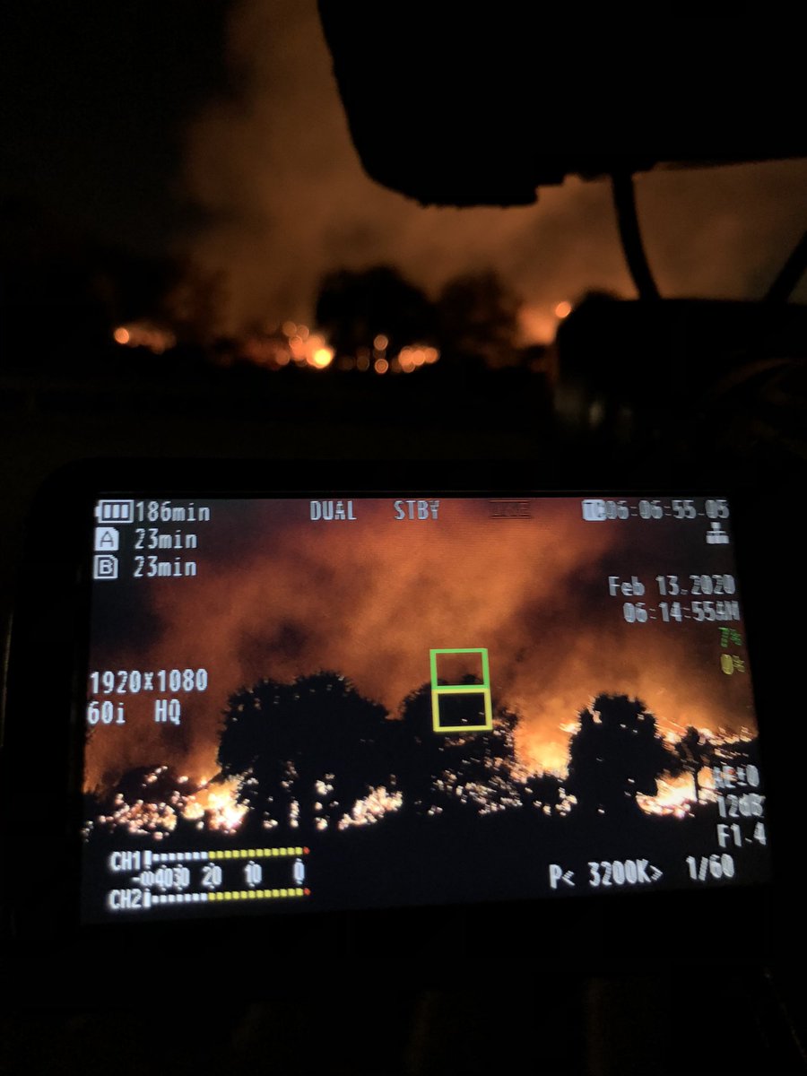 Along I-75 where flames and smoke are close.