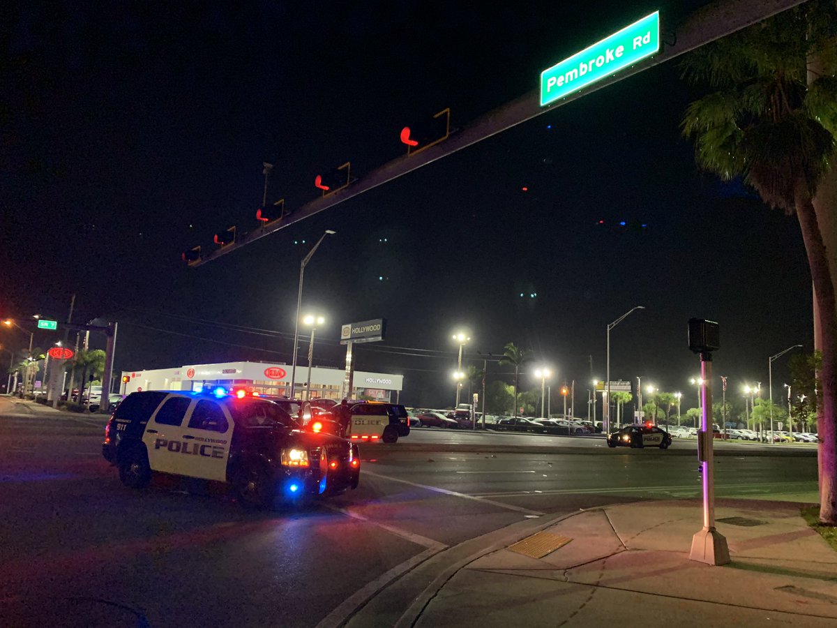 One person taken to hospital after they were hit by a car in Hollywood. Driver never stopped. Victim was struck on SR-7 near Pembroke Road. Was alert and conscious when taken to hospital. Scene   clear, 
