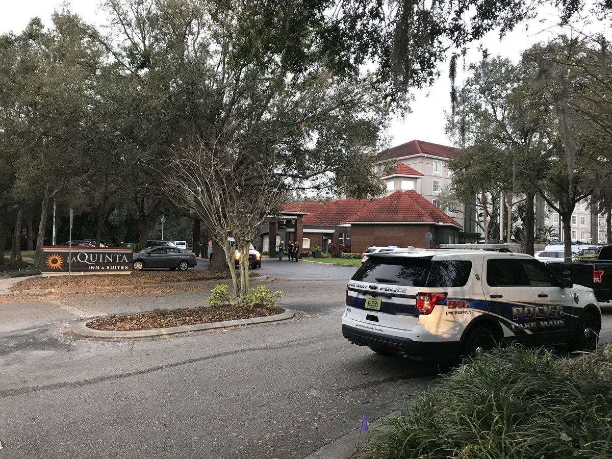 In LakeMary. Police are searching for multiple people after a shootout happened in the La Quinta Inn & Suites off Greenwood Blvd. Police tell multiple shots were fired, several cars have bullets holes, searching for victims 