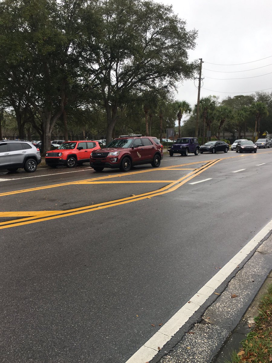 Parents already lining up for the code red at @lakebrantley. Parents say they got a call from the school about ten minutes ago.
