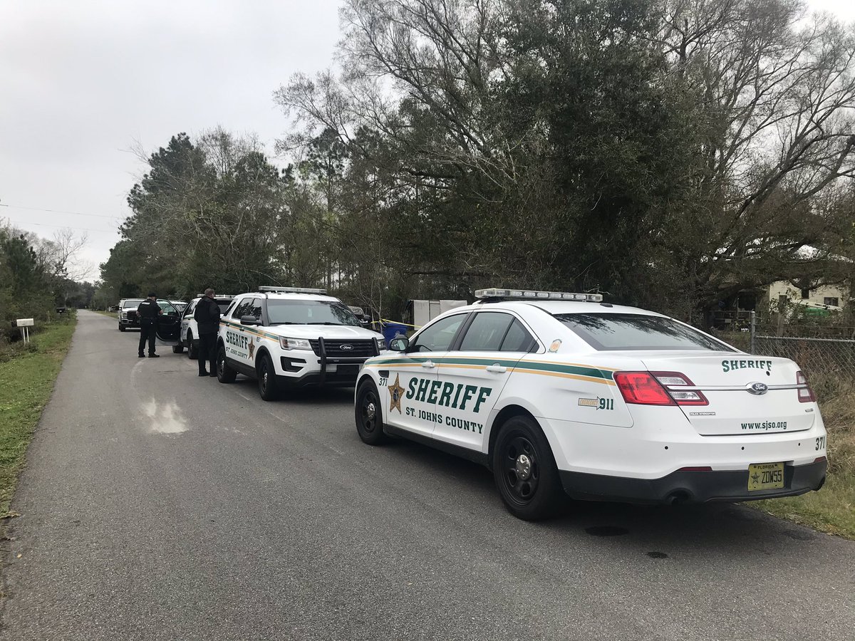 Woman severely injured by two Rottweilers while on her property in Hastings. A @SJSOPIO deputy shot both of them, one died and the other is at a veterinary hospital.