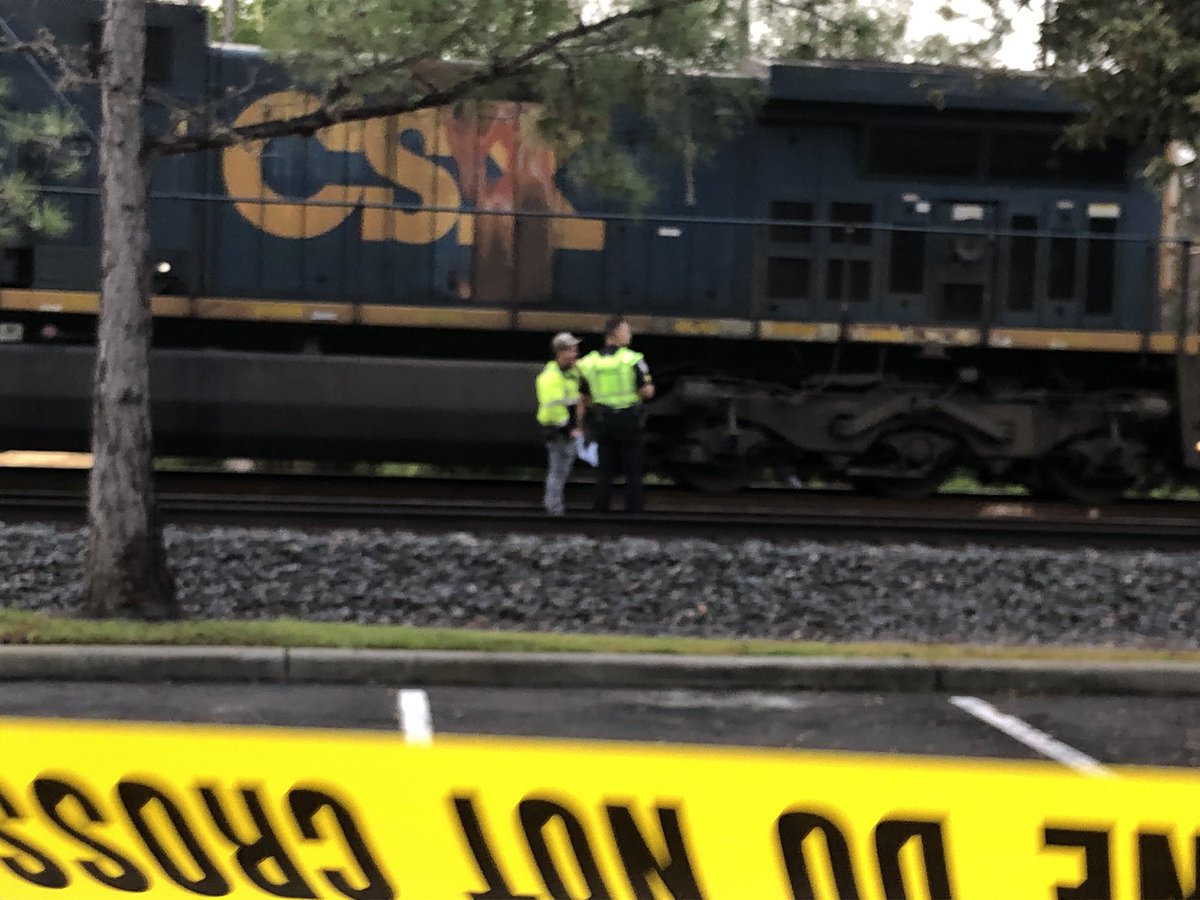 A gruesome picture out here in Kissimmee this morning after a CSX train hit a car. All train routes and Sunrail routes are suspended while police are here investigating