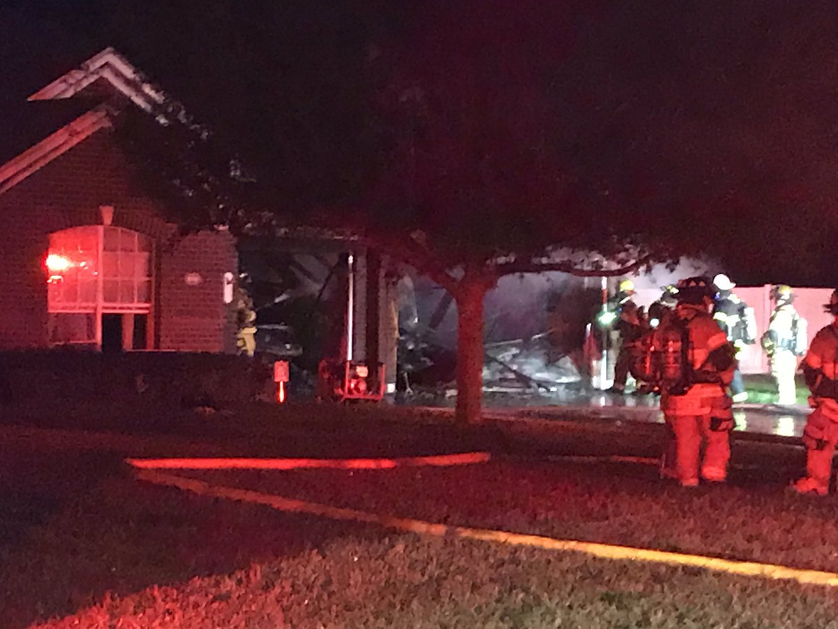 10100 blk of Sandlers Preserve Ct - Fire started around 2am destroying a 3car garage and at least 1 vehicle inside - resident escaped with o injury - Took FF about 20m to get under control- Cause under investigation