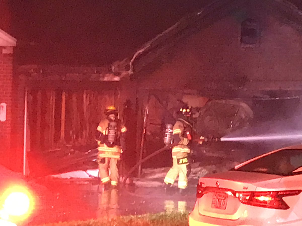 10100 blk of Sandlers Preserve Ct - Fire started around 2am destroying a 3car garage and at least 1 vehicle inside - resident escaped with o injury - Took FF about 20m to get under control- Cause under investigation