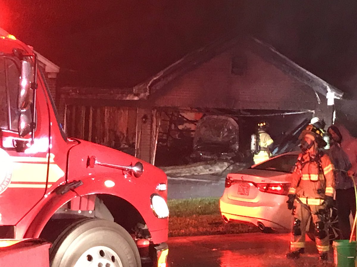 10100 blk of Sandlers Preserve Ct - Fire started around 2am destroying a 3car garage and at least 1 vehicle inside - resident escaped with o injury - Took FF about 20m to get under control- Cause under investigation