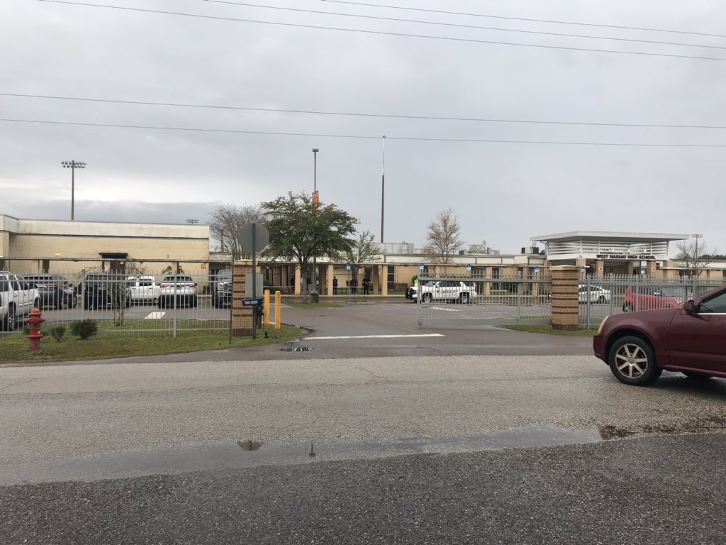 There will be a police presence at West Nassau HS today and students will have their belongings searched after a 15-year-old student was shot in the chest yesterday. The incident happened OFF school property. These measures are out of an abundance of caution