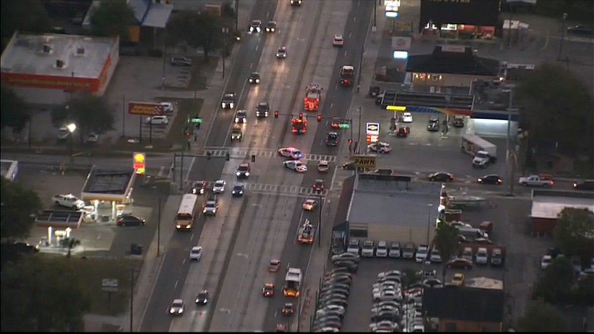 Hillsborough accident: EB Left lane blocked on Hillsborough Ave at 34th Street. Emergency crews on scene