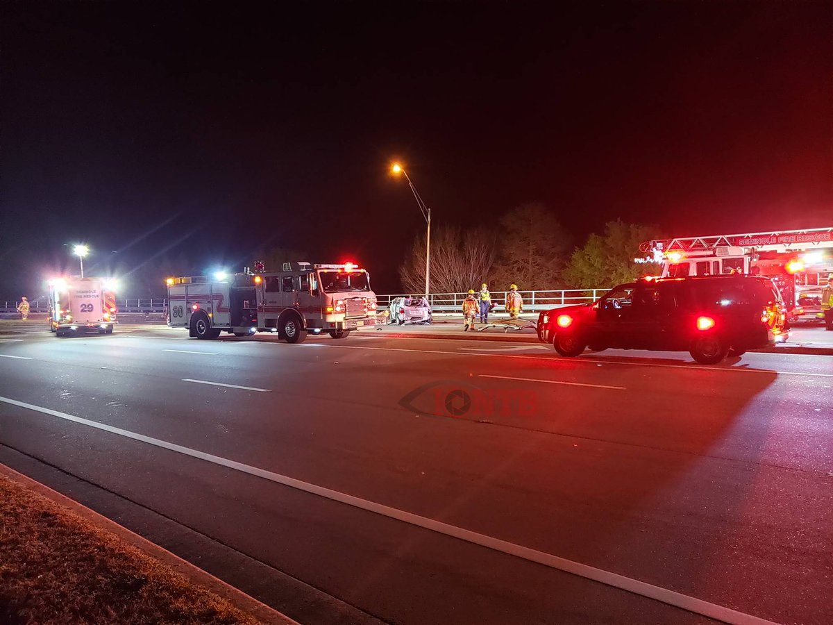 Seminole: All eastbound lanes closed on Bryan Dairy Road due to vehicle rollover crash at Four Boys Drive. Occupant extricated from the vehicle and rushed to trauma center. Extensive road cleanup ongoing. FHP investigating