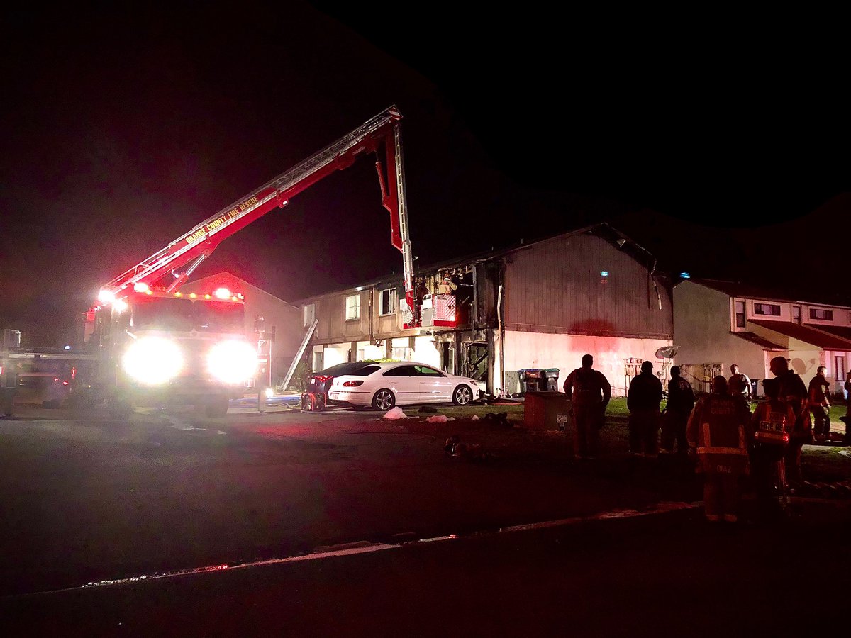 About a dozen people were displaced from their homes this morning after a fire on Fox Hound Lane in Orange County. 