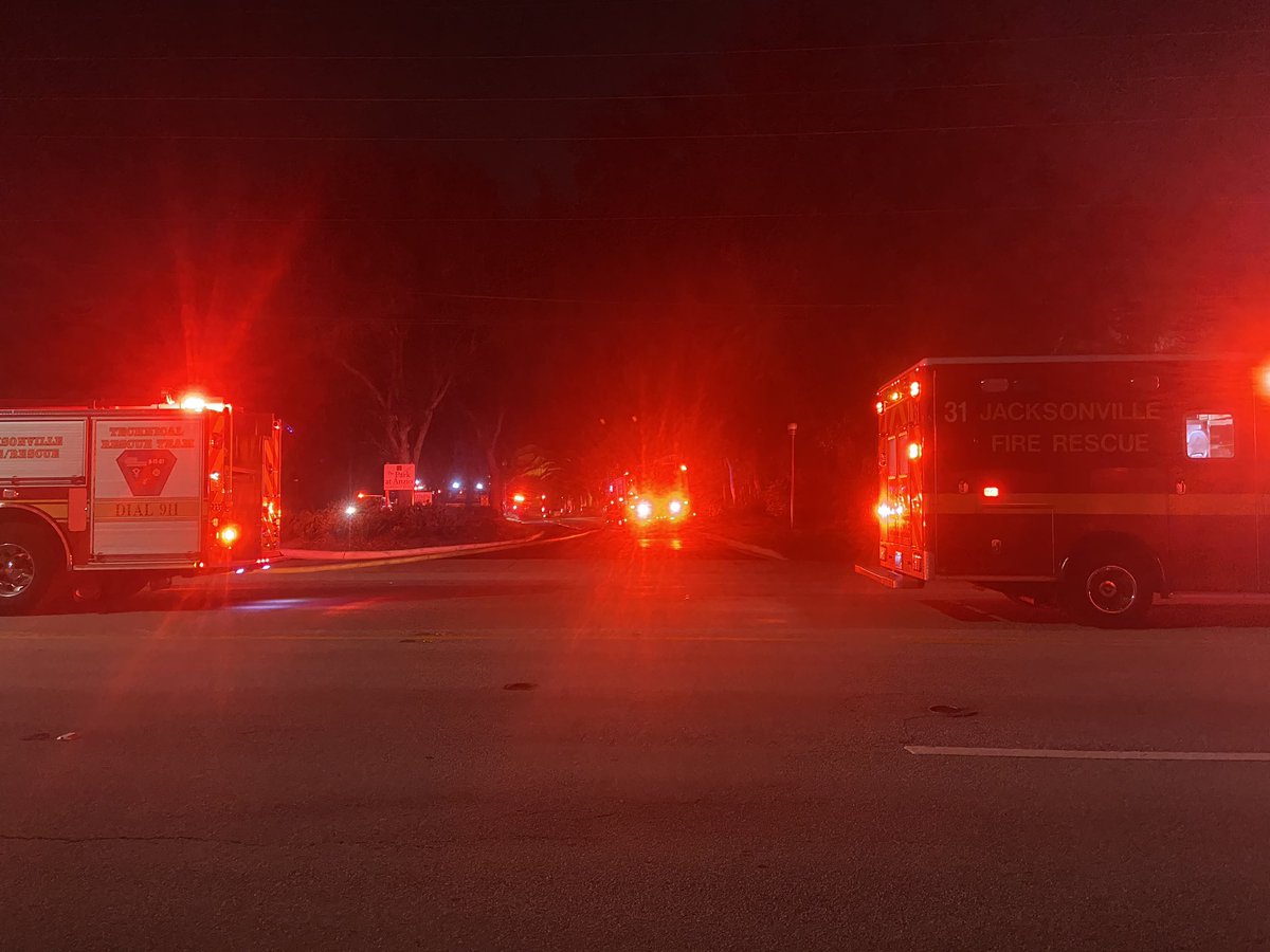 JFRD is on scene for an apartment fire on Sunbeam Road. They have taken two people to the hospital 
