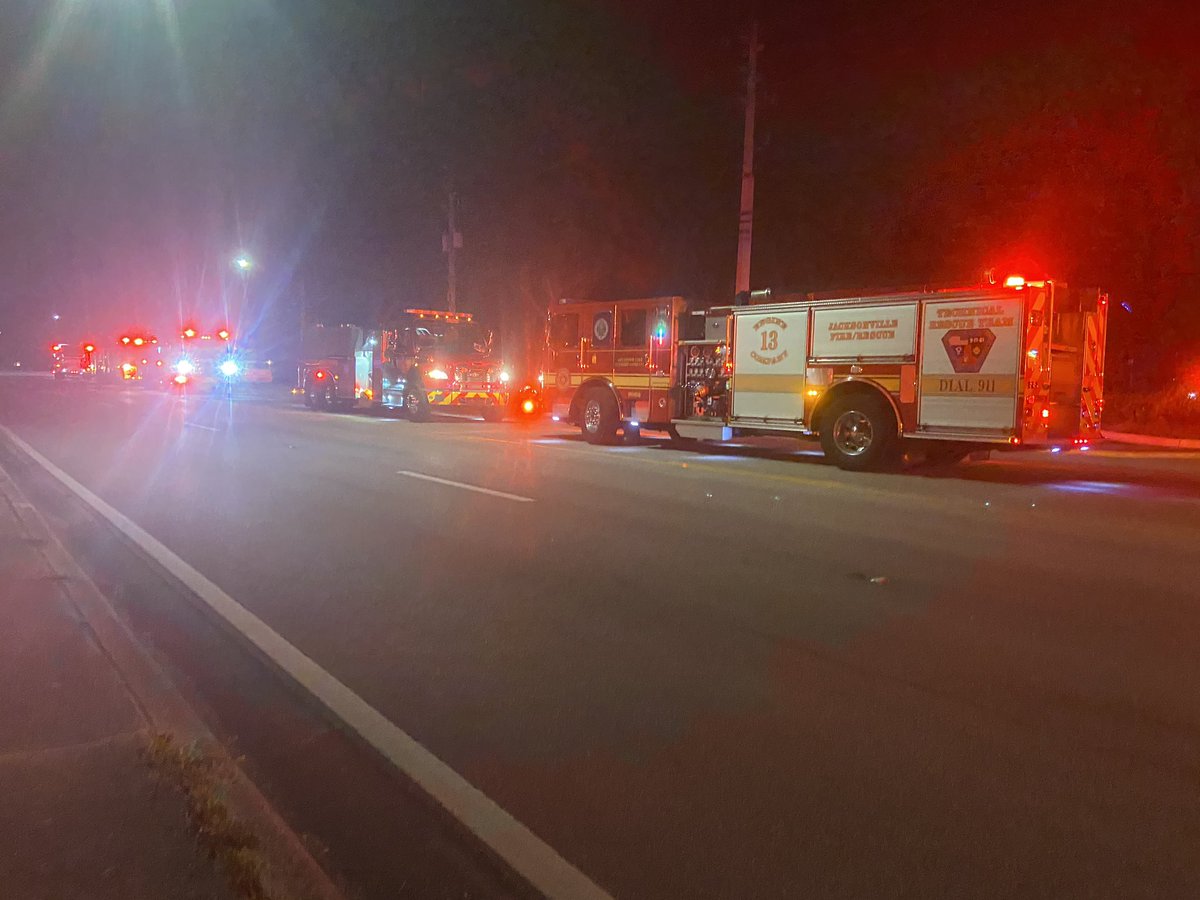 JFRD is on scene for an apartment fire on Sunbeam Road. They have taken two people to the hospital 
