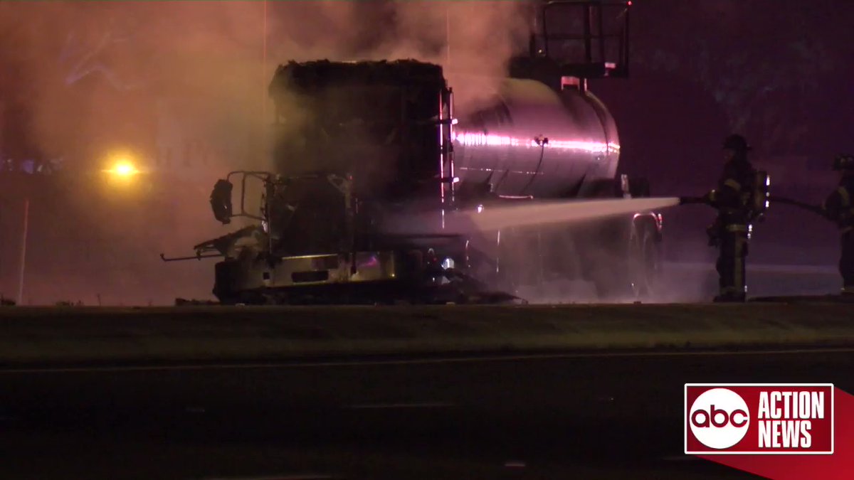 A tanker truck carrying molten sulfur caught fire on US 301 in Riverview this morning. HCFR contained the fire to the cab and no one was injured. US 301 should reopen shortly. 