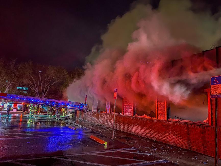 The Bono’s Pit Bar-B-Q near the St. Johns Town Center  gutted by fire.  No one was hurt