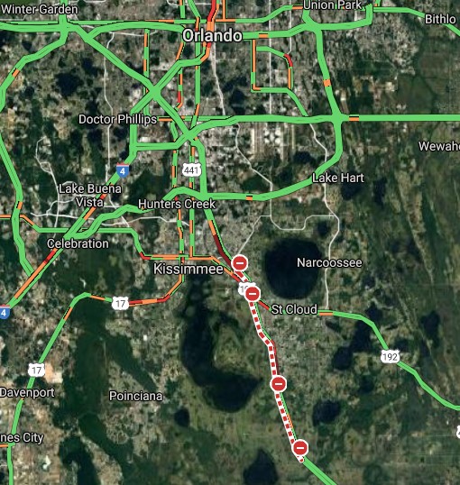Bad situation on Florida's Turnpike south of  U.S. 192. Shutdown due to a flipped semi-truck. 
