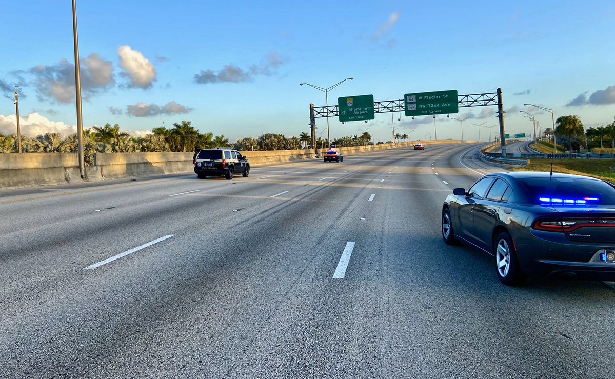Northbound State Road 826 is currently shutdown at SW 8 ST. Troopers are on scene investigating a fatal traffic crash involving a motorcycle.