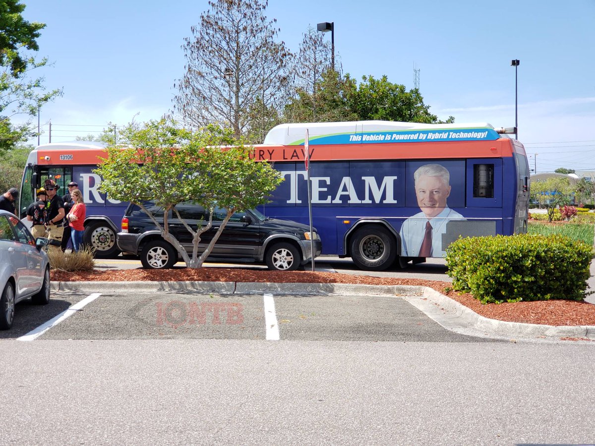 Largo: No injuries reported following crash between a car and a PSTA bus in the parking lot of Largo Mall