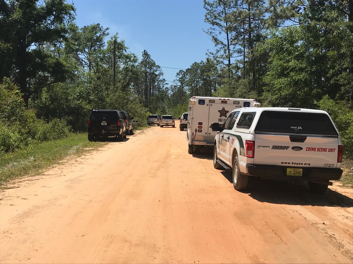 Bay County Sheriff's Office Crime Scene Unit is at the scene of a brush fire in Fountain.