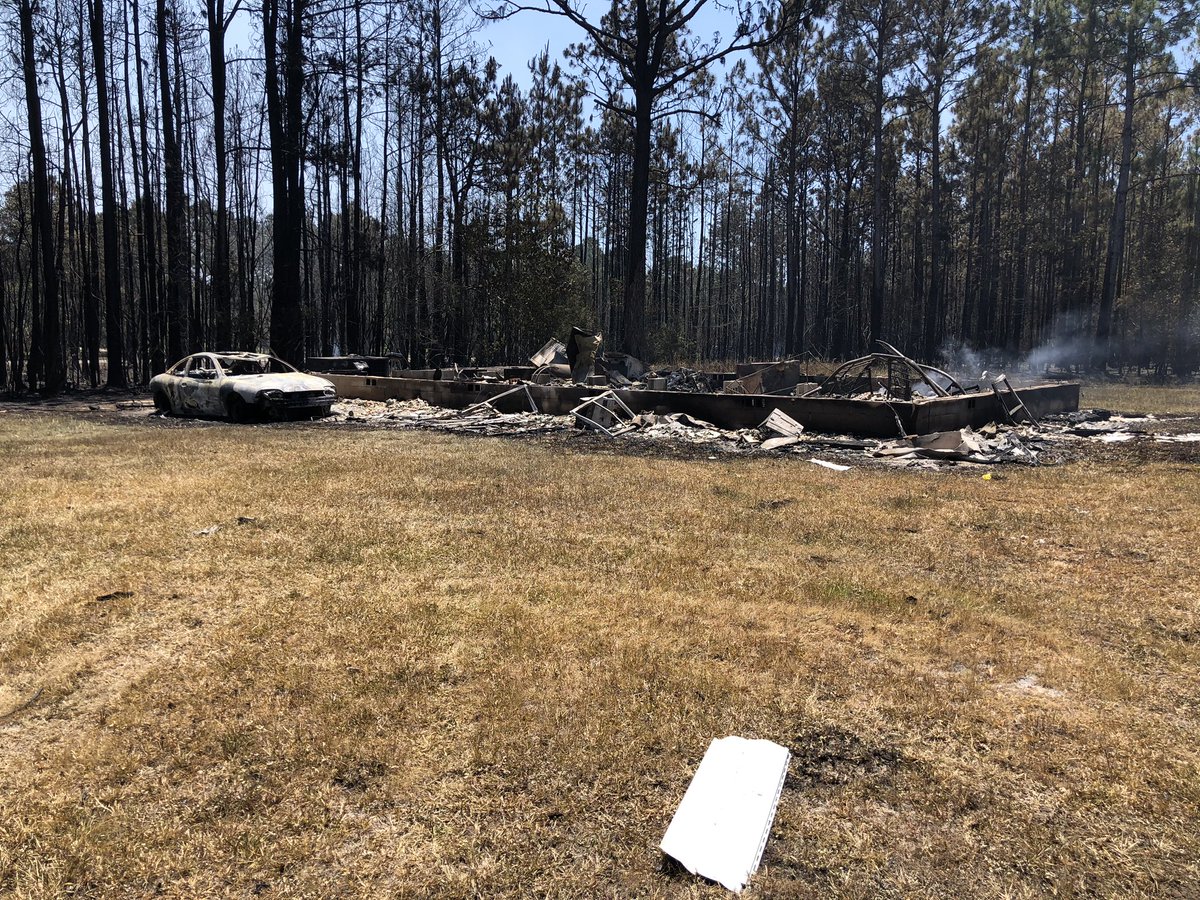 A home destroyed by the FiveMileSwampFire we are on a tour with the forestry service right   of the damage done. No injuries. No reports of animals killed, one had minor injuries