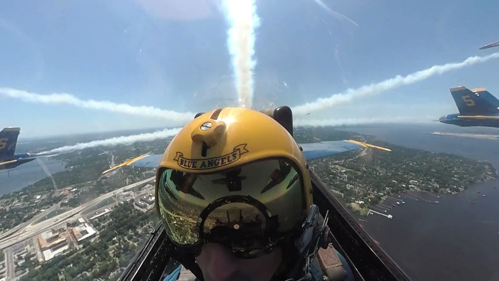 U.S. Navy's Blue Angels flyover Jacksonville, Fla. to honor first responders