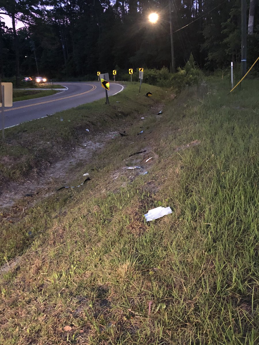 JSO says a motorcyclist was found dead this morning on Old Middleburg Rd. S. This debris near a sharp turn on that road.