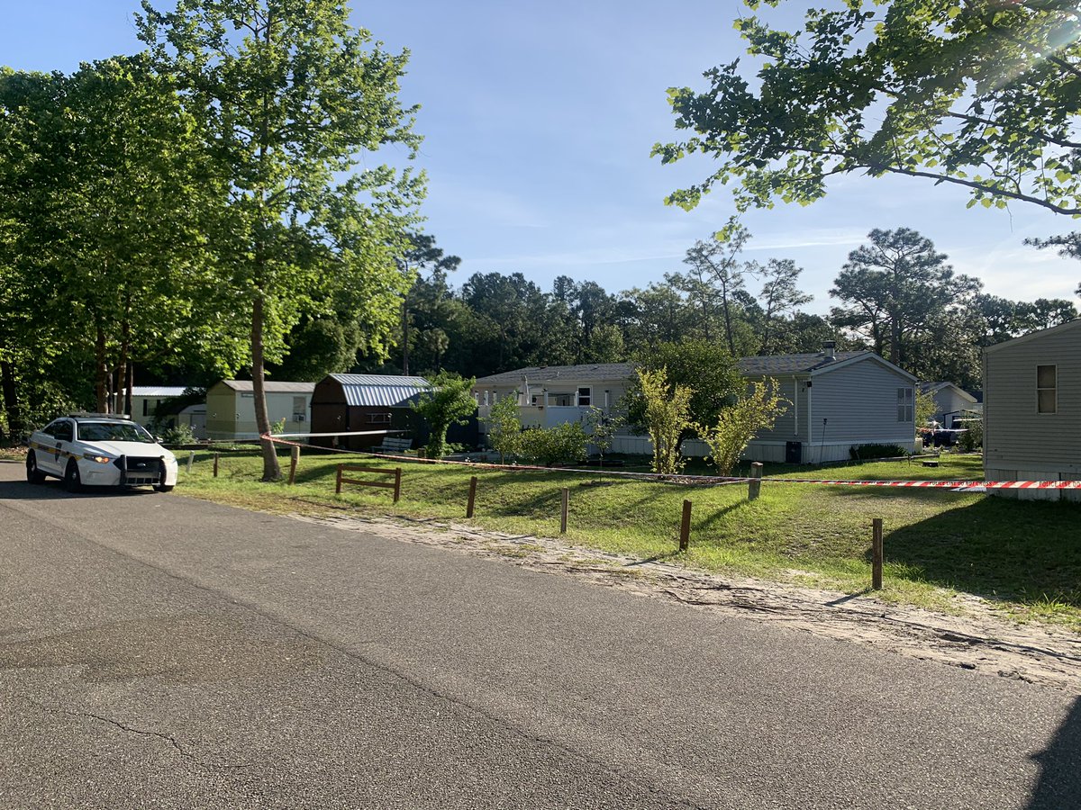 Trailers in Paradise Village on W. Beaver St.  are taped off as JSO investigates shooting that injured 