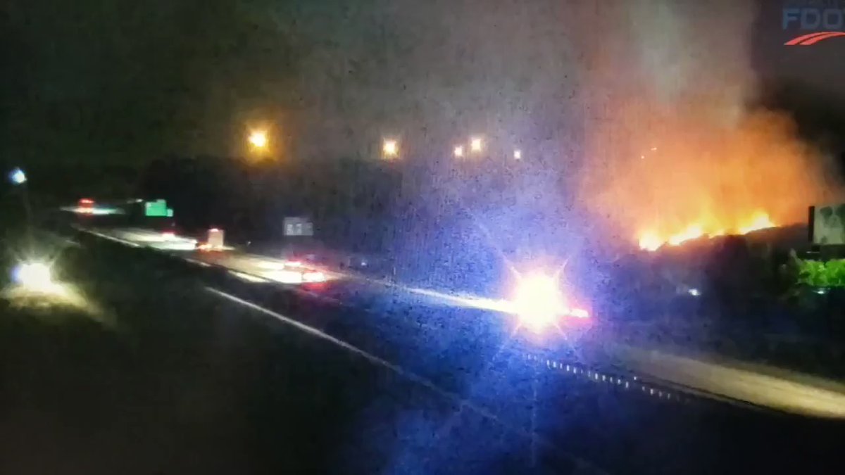Flames visible from I75 in NorthFortMyers. Fire at MW Horticulture. Troopers are monitoring the area for smoke across the interstate at mile marker 144 (north of Bayshore Rd exit) LeeCounty
