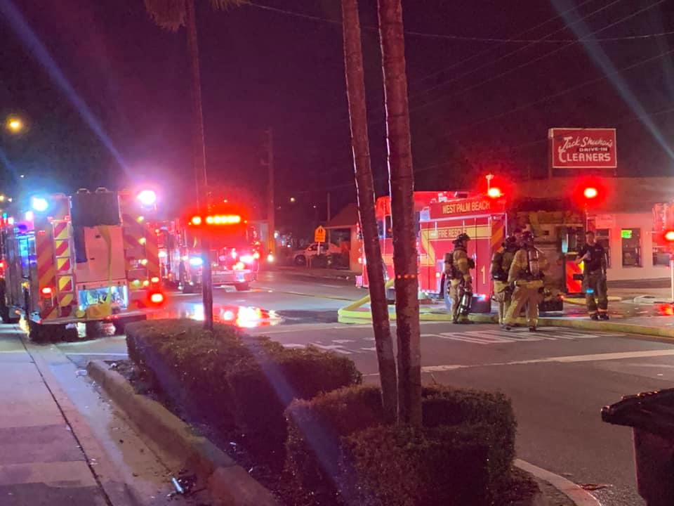 Fire at @HGRoosters bar in West Palm Beach.  It's one of the only LGBT bars in Palm Beach County, Florida. 