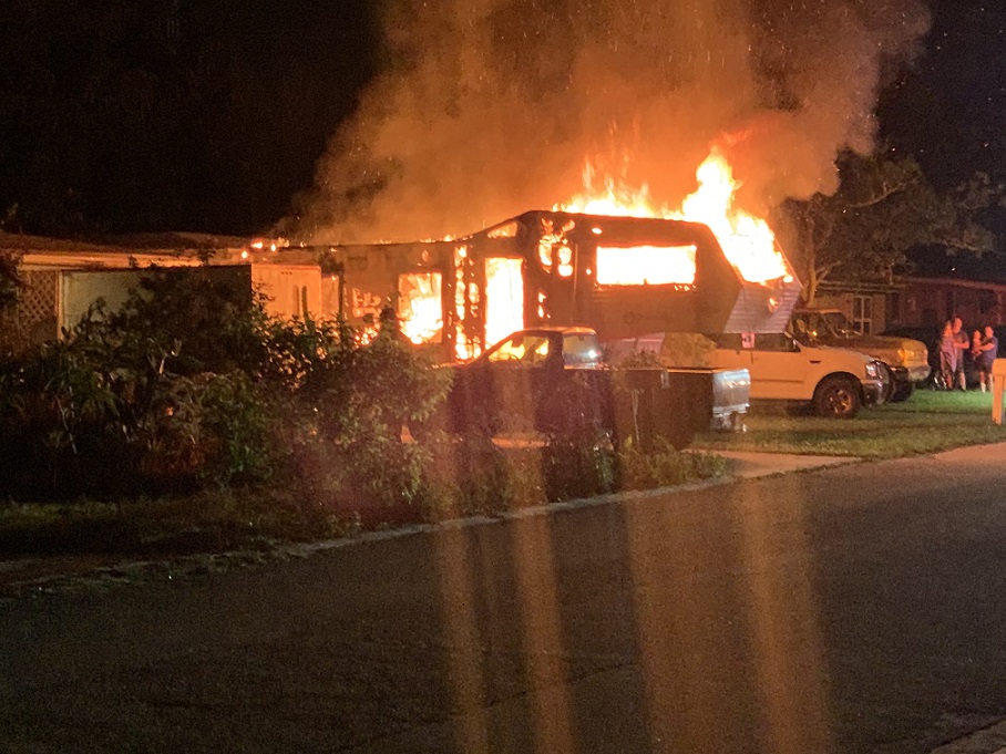Fire consumes camper in Seminole. The 28-foot camper was unoccupied, and no injuries were reported.