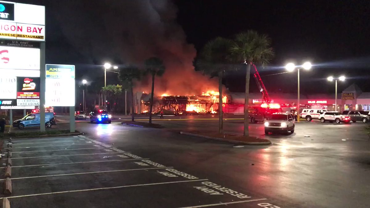 Tonight, the Champs Sports store on Fowler Avenue went up in flames amid violence in Tampa