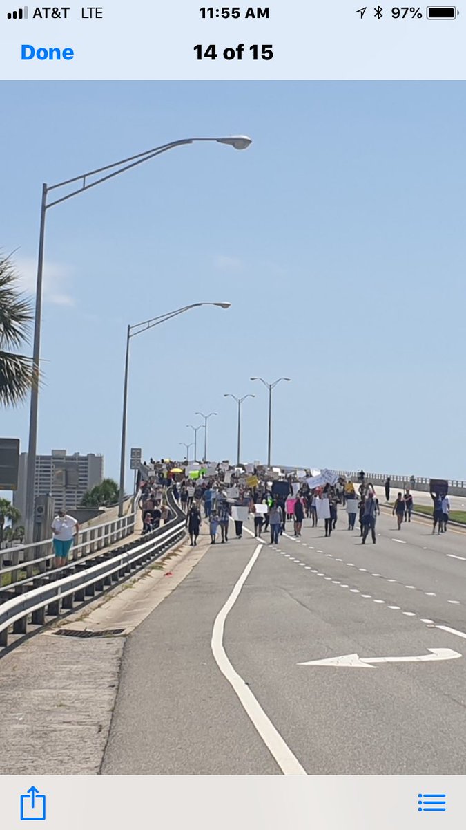 Peaceful protest on portorange bridge. Dunlawton Ave