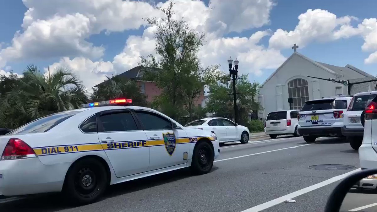 Very heavy police presence re-routing traffic downtown 