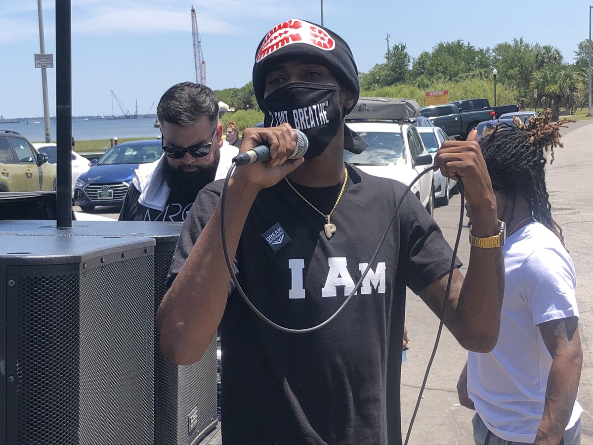 Day 3 of a peaceful protest at Graffiti Bridge in Pensacola. A prayer for justice for George Floyd & Tymar Crawford kicked off the demonstration followed by performances from local vocalists.