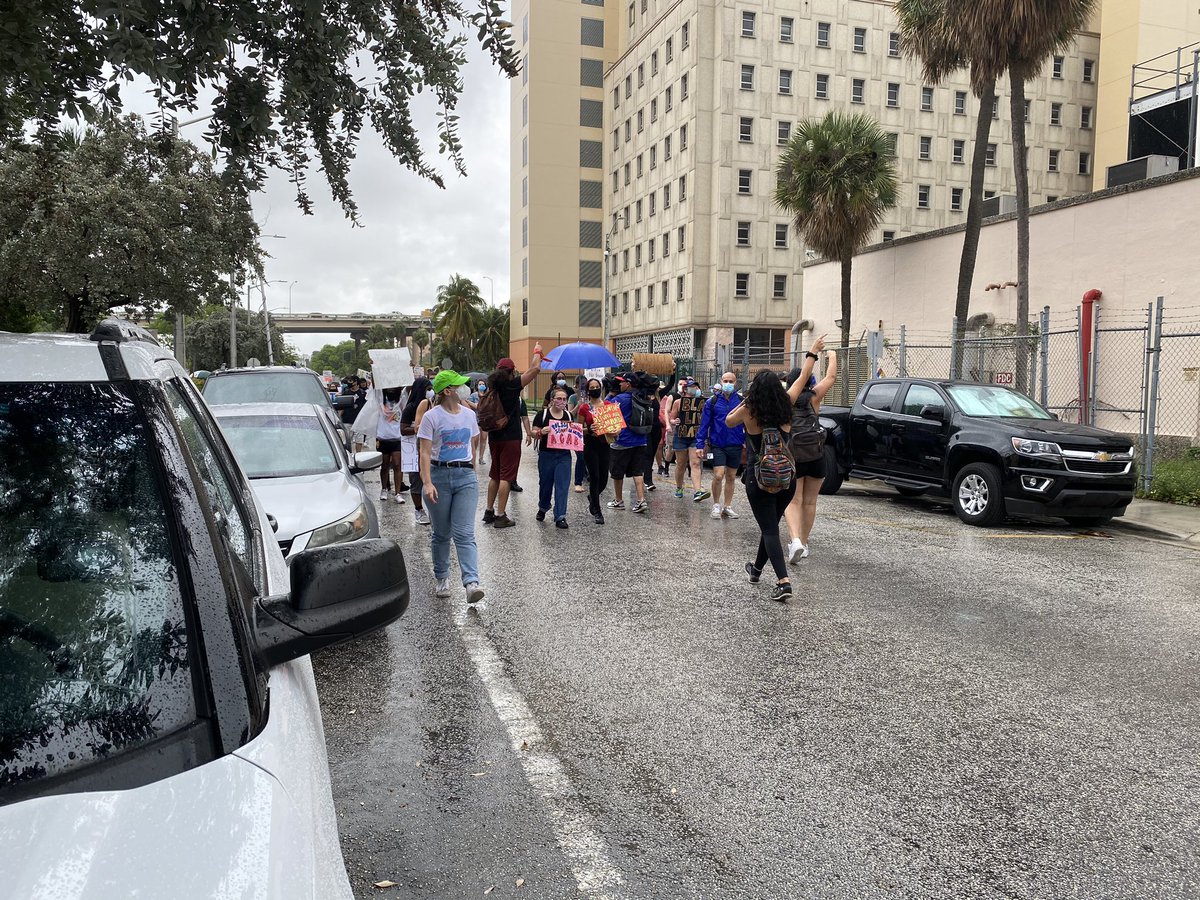 Protestors are on the move in Miami-Dade. Unclear where they are going.