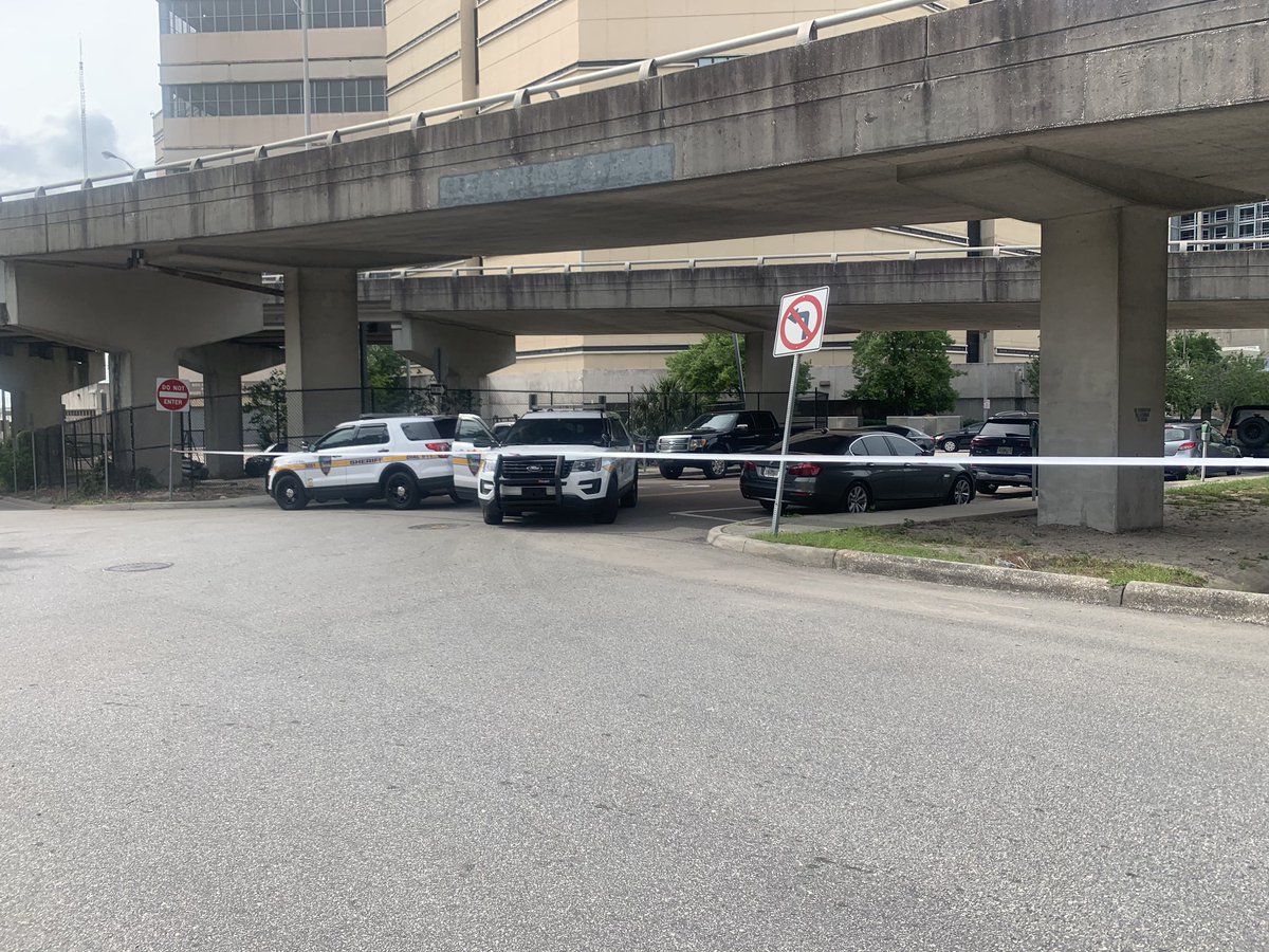 Here's a different angle of the area near jail/ JSO headquarters that has been taped off. x