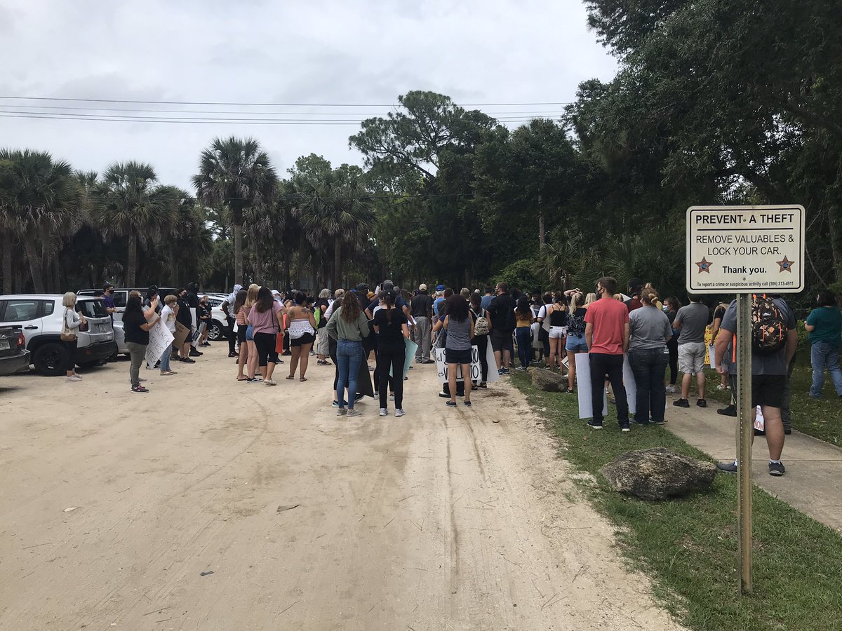 Protest getting started at Wadsworth Park in FlaglerBeach 