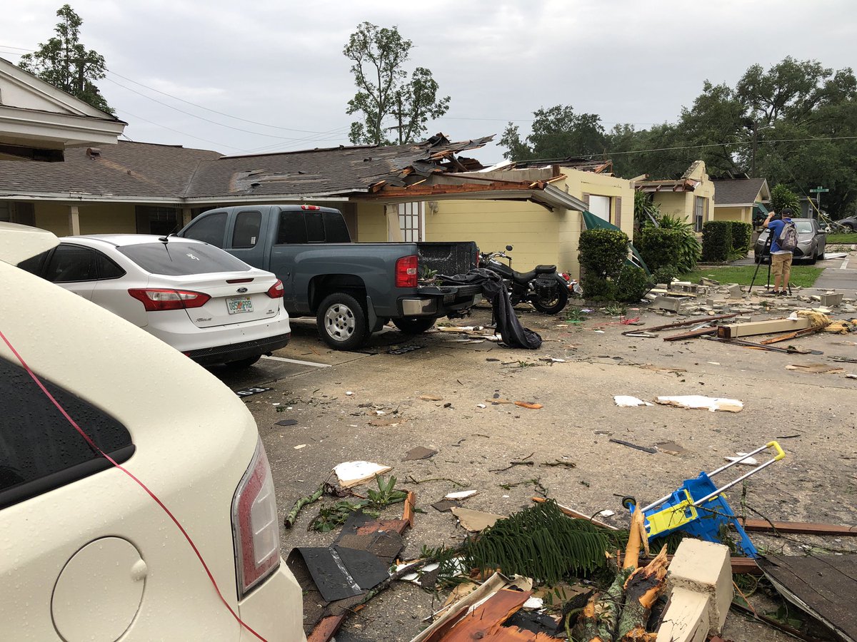 Massive storm damage in Fern Creek area SE of downtown Orlando. No serious injuries. 8 homes damaged. 