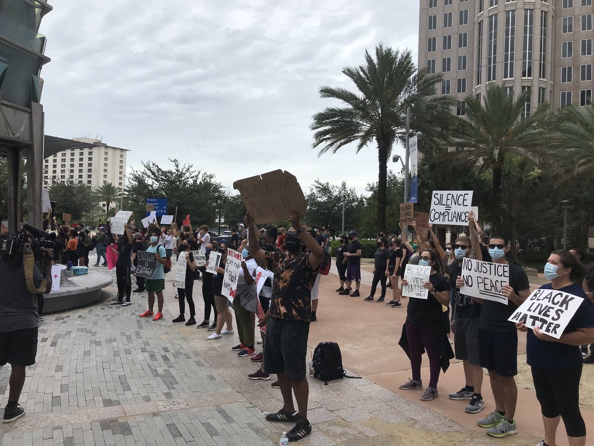 2 protests   in Orlando: 1 at Shadow Bay Park, the other in front of City Hall 