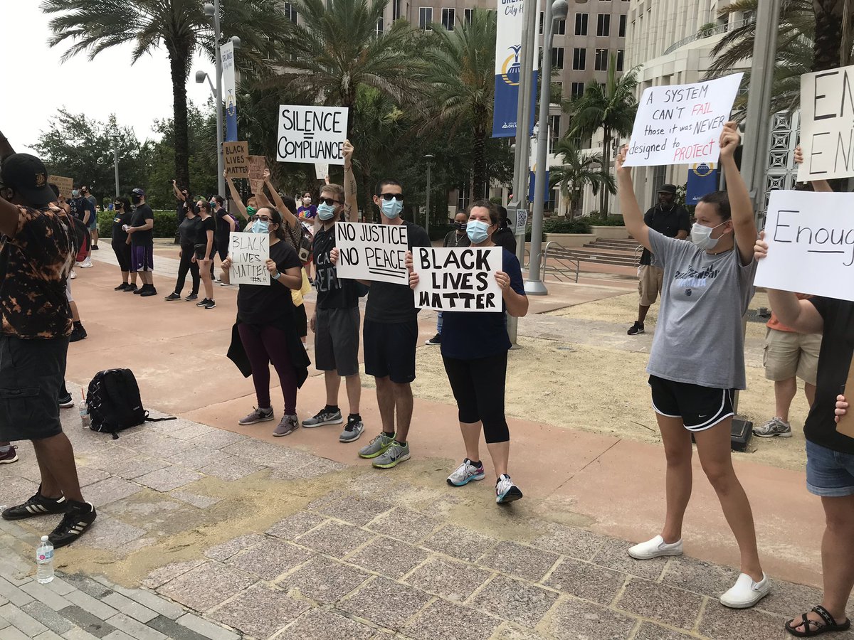 2 protests   in Orlando: 1 at Shadow Bay Park, the other in front of City Hall 