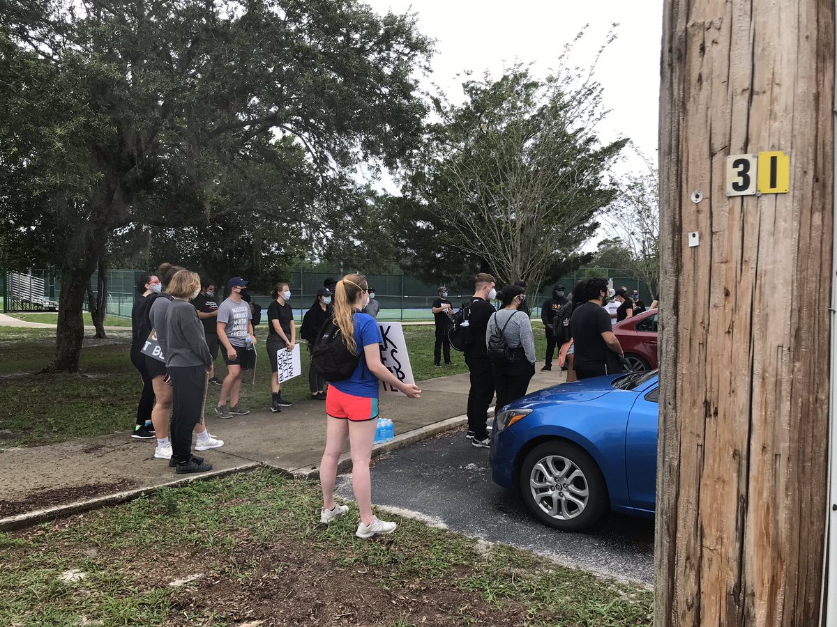 2 protests   in Orlando: 1 at Shadow Bay Park, the other in front of City Hall 