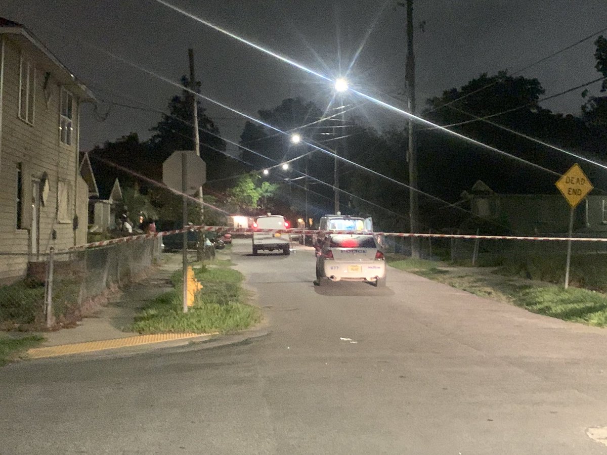 Investigators are on Lewis St. where they say a person was shot multiple times.