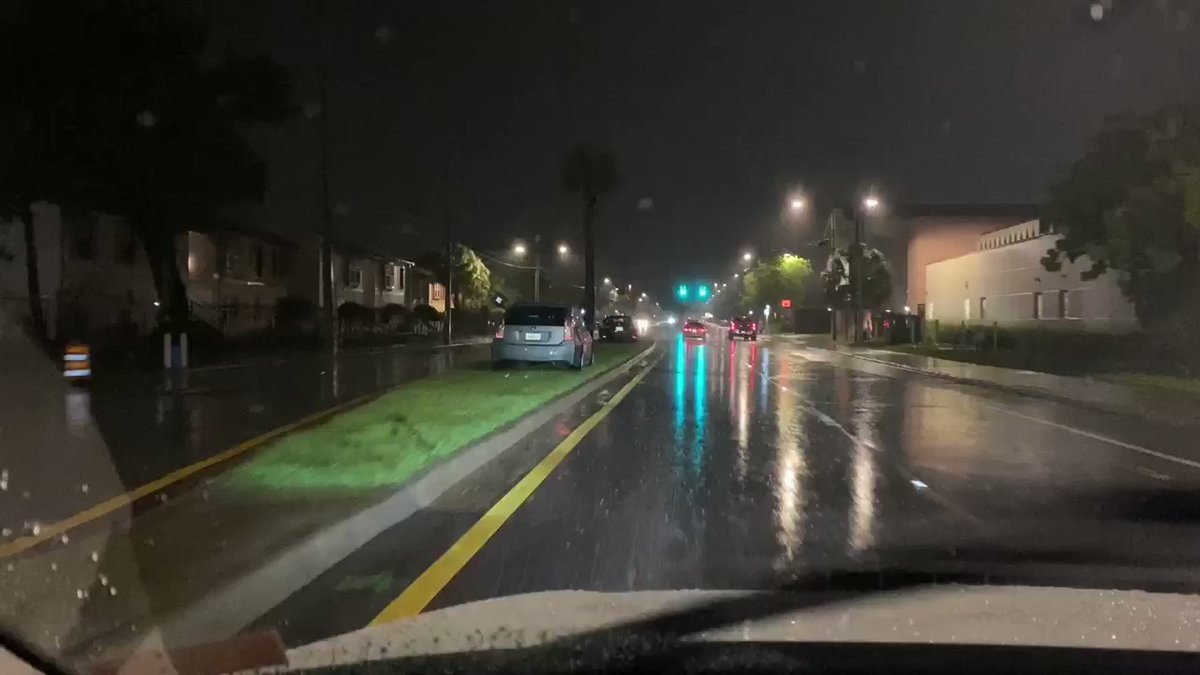 Some drivers tried hopping curbs to avoid the flood water