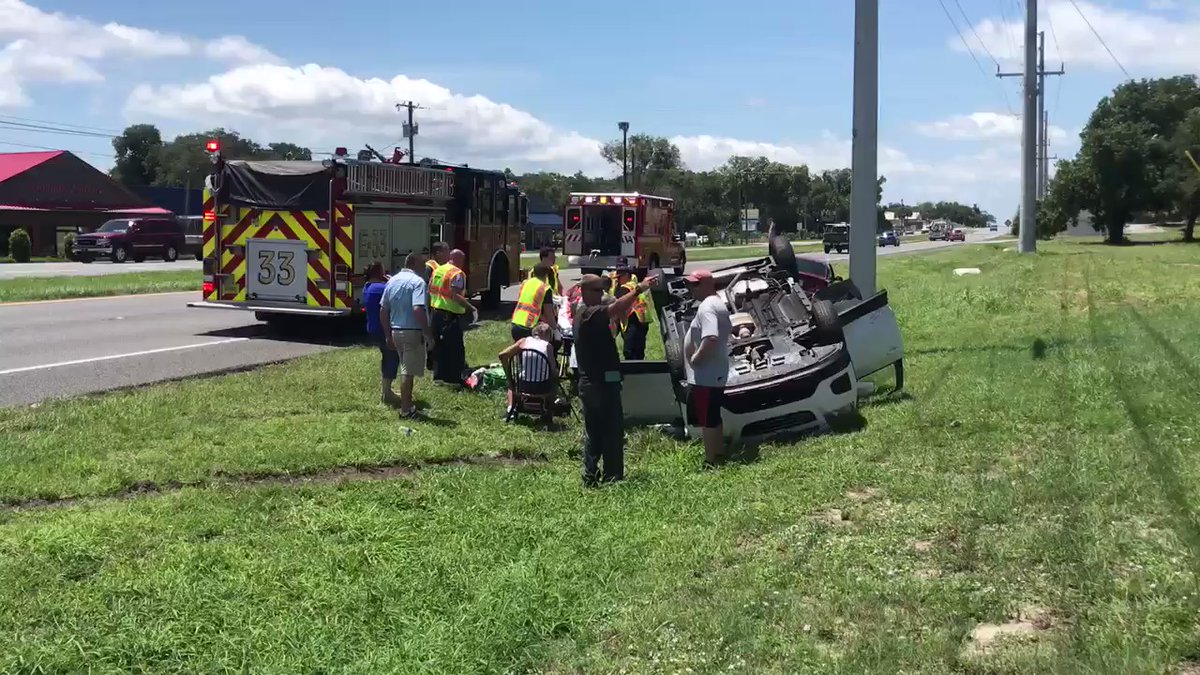 three people slightly hurt after SUV rolls over on US 1 north of SR 528 in Cocoa area. 