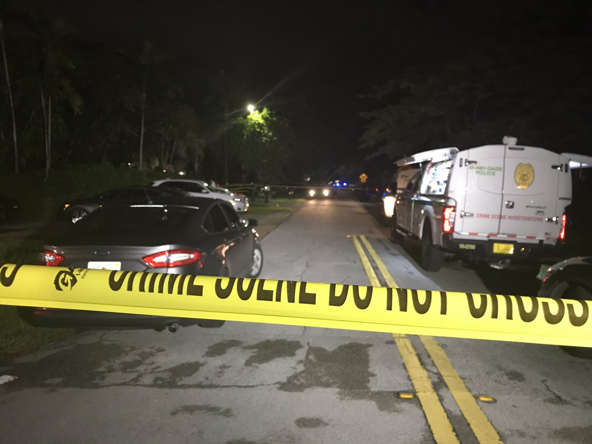 Shooting investigating in Miami Shores on NW 104th St just west of N. Miami Ave. one car with a bullet hole through passenger side window, another car with a tarp over the side.   Miami Shores and Miami-Dade PD investigating. 