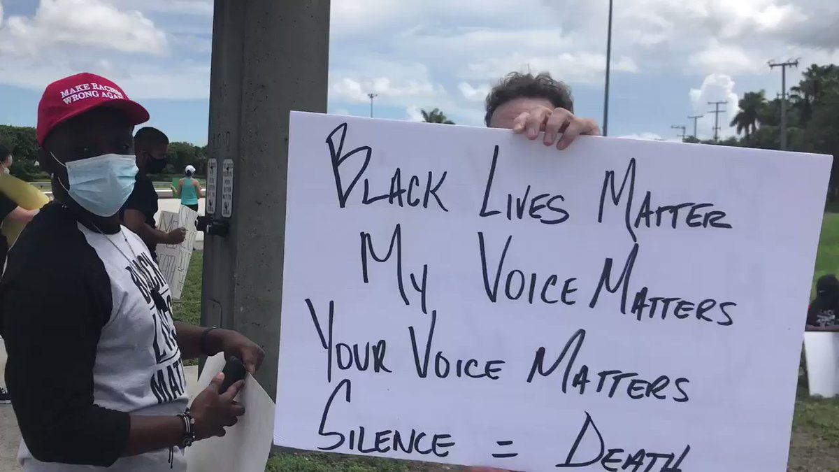 About a dozen people out for another BlackLivesMatter protest at Forest Hill Blvd and 441 in Wellington. Organizer Kyla Edme says they're here to let the community know that, yes, racism is here