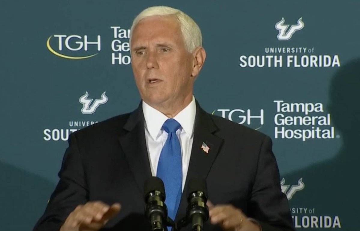 In Florida, @VP says he's encouraged to hear PPEs remain in abundant supply in the state,   one of the COVID19 hot spots