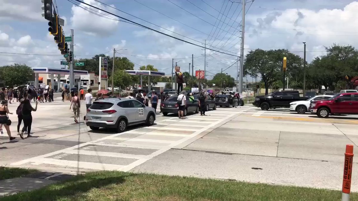 Protestors have blocked Dale Mabry in both directions. 